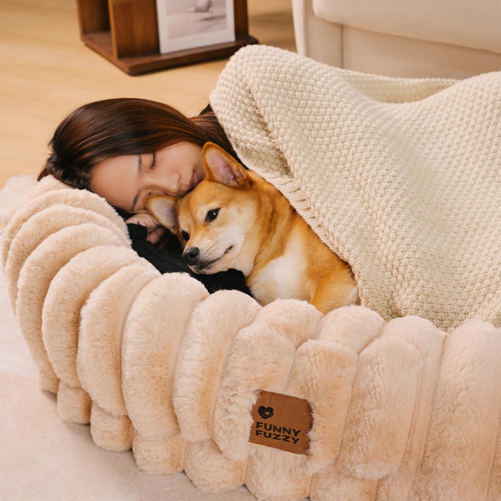 Classic Fluffy Super Large Donut Human Dog Bed - Cuddle Cradle