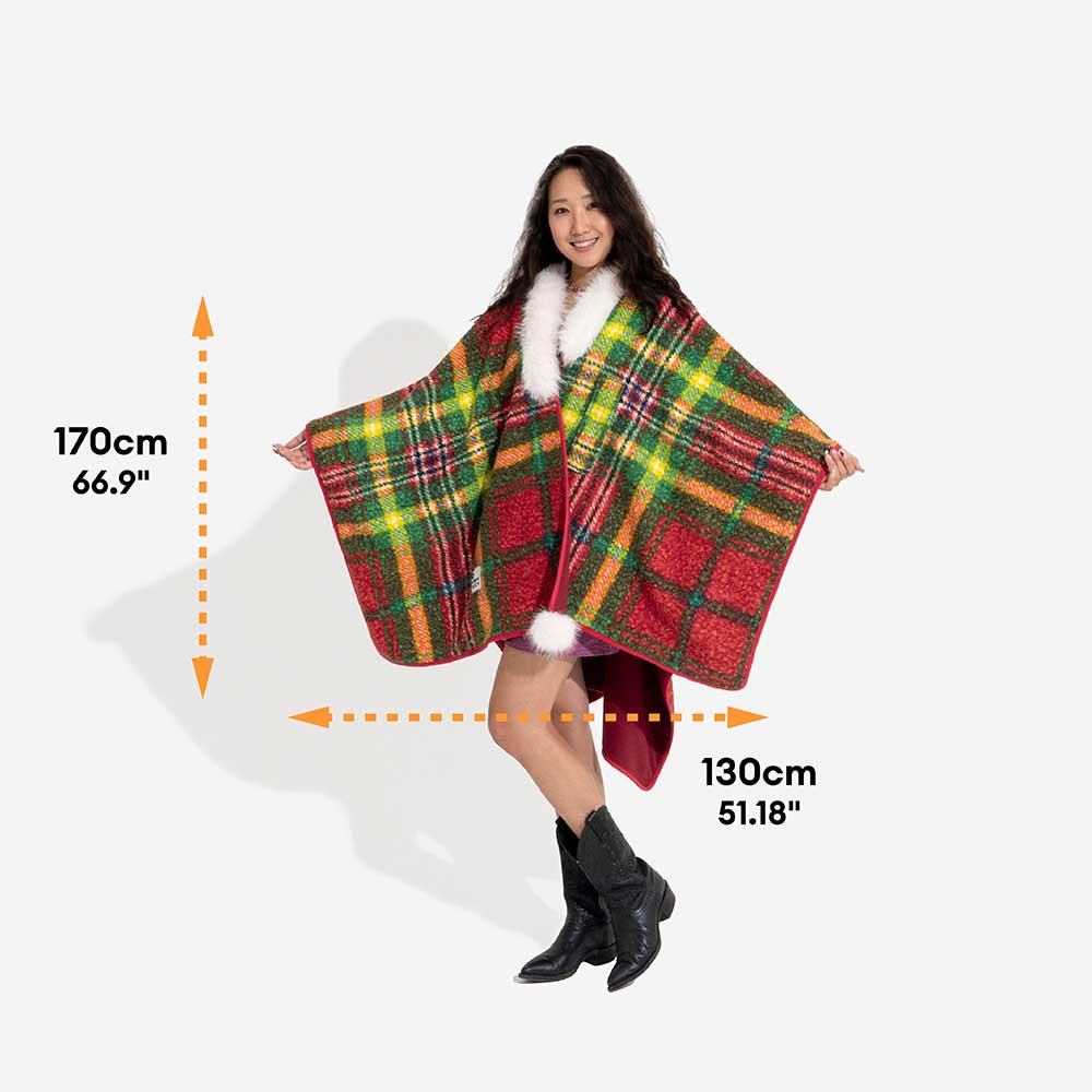 Classic Plaid Warmth Human & Dog Poncho - Festive Companions