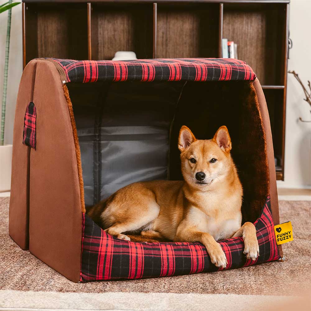 Classical Plaid House Orthopedic Dog Bed - Retreat Cabin