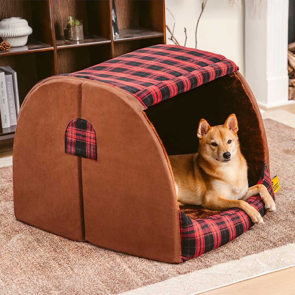 Lit orthopédique pour chien Classical Plaid House - Retraite chaleureuse