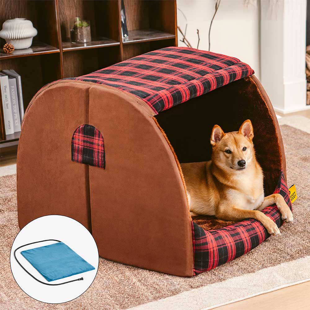 Classical Plaid House Orthopedic Dog Bed - Retreat Cabin