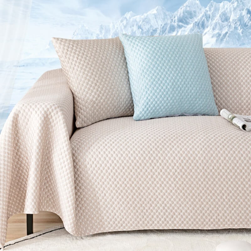 Protector antiarañazos de funda de sofá transpirable de seda de hielo refrescante
