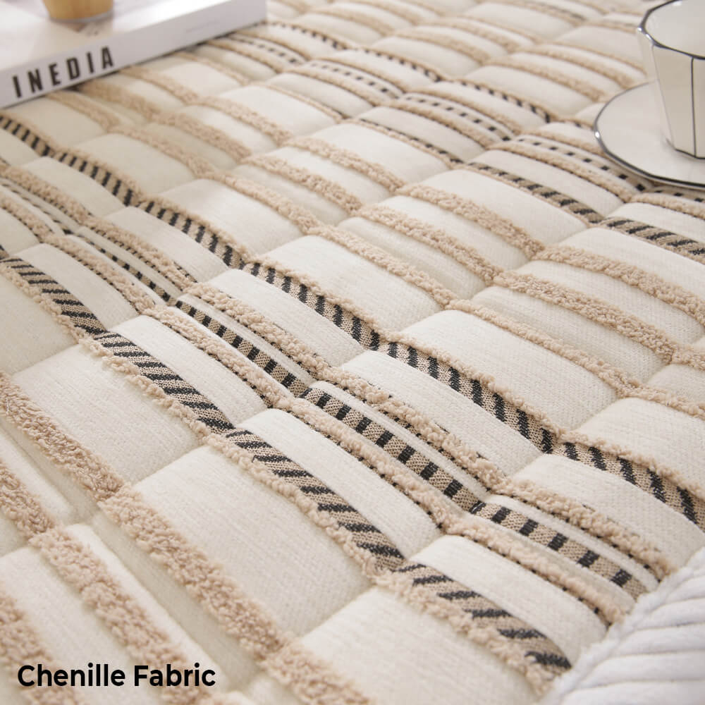 Acogedor chenille de sofá plush rayas tapa de sofá de mascotas de mascotas