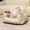 Cozy Diamond Faux Leather Square Dog Bed for Puppies