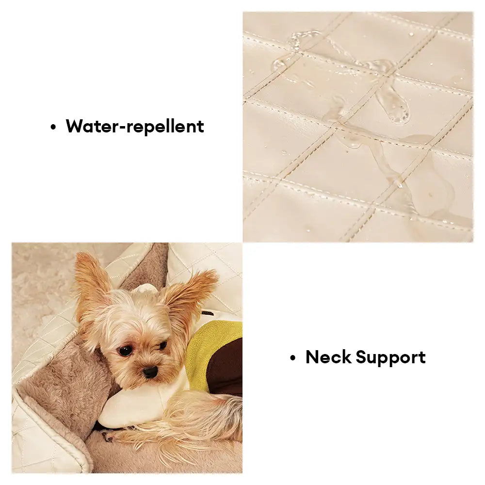 Cozy Diamond Faux Leather Square Dog Bed for Puppies