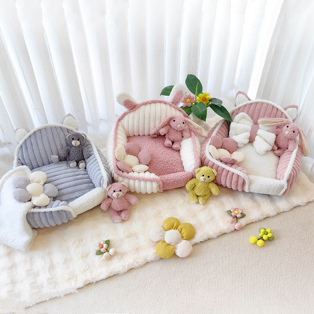 Cremerosa, flauschiges, gemütliches, waschbares Hunde- und Katzenschlafsofa