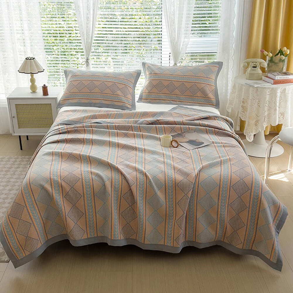 Eco-Friendly Cotton Stylish Geometric Bedspread Set