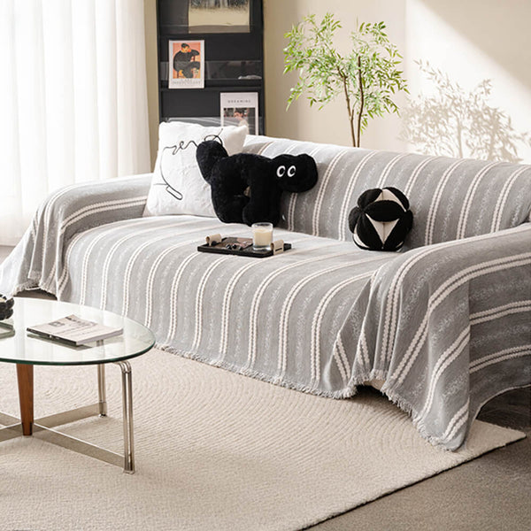 Cubierta de sofá de lanza de chenilla de borla decorativa