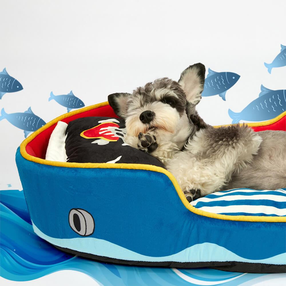 Deluxe Spacious Pirate Ship Soft Washable Dog & Cat Bed