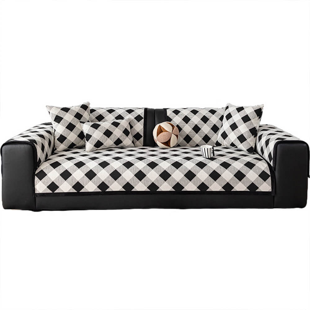 Diamond Chenille Cubierta de sofá sin deslizamiento resistente a los rasguños