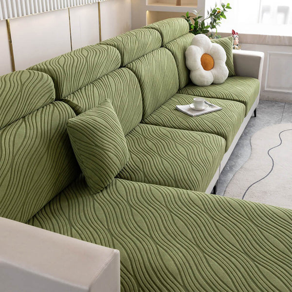Wave Jacquard Sofa Stretch Anti-Slip Full Wrap Magic Couch Couch Couch