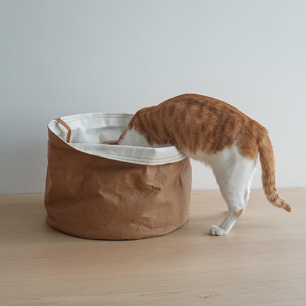 Minimalist Foldable Washable Kraft Paper Cat Bed