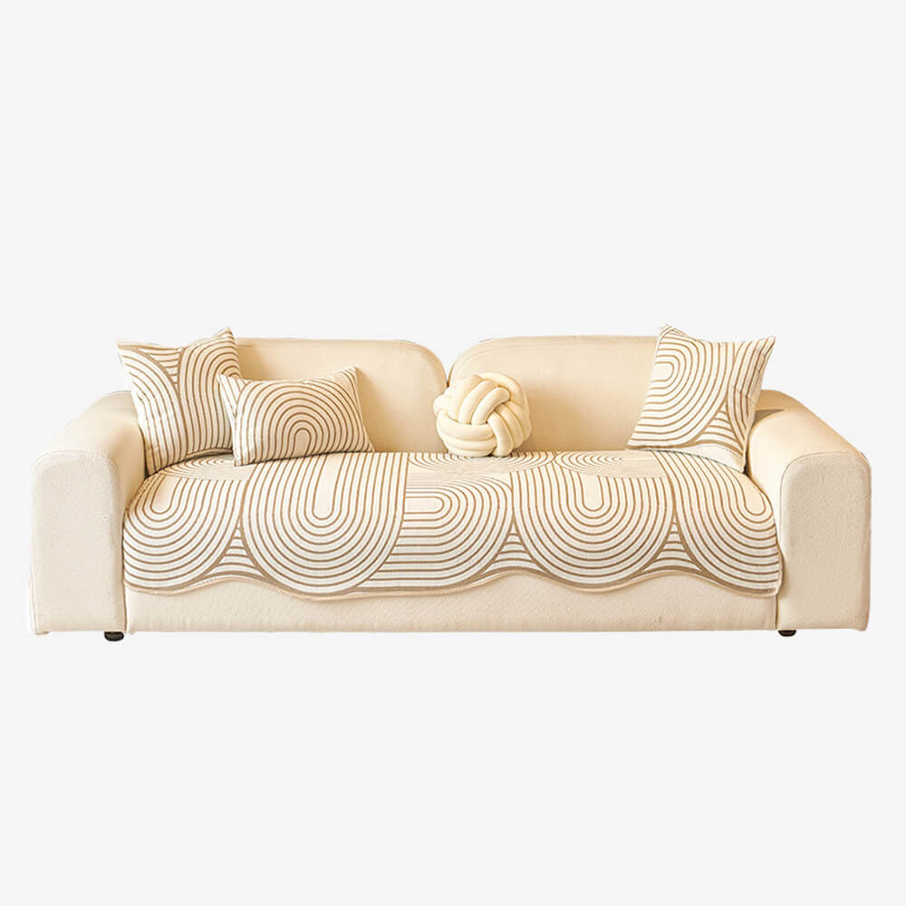 Líneas modernas Chenille Sofá Protector Irregular Cubierta de sofá