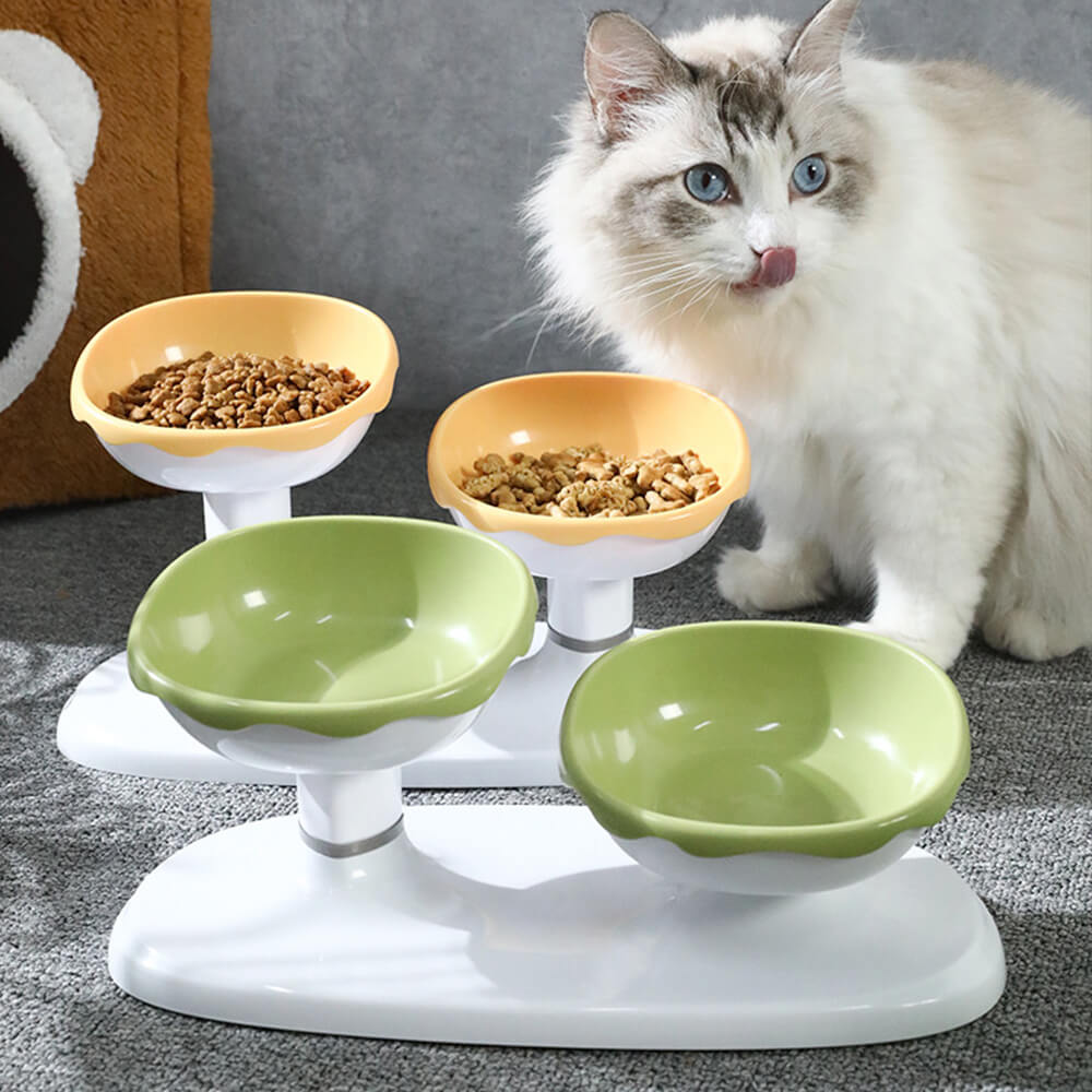 Multifunctional Adjustable Neck Protection Double Pet Bowl