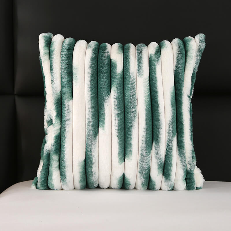 Almohada de felpa suave con bloques de color