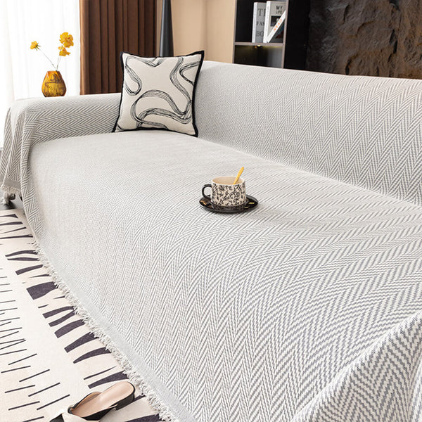 Cubierta de sofá de cobertura completa de Chenille de Herringbone Premium