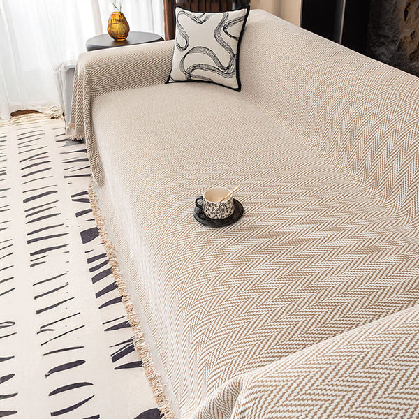 Cubierta de sofá de cobertura completa de Chenille de Herringbone Premium