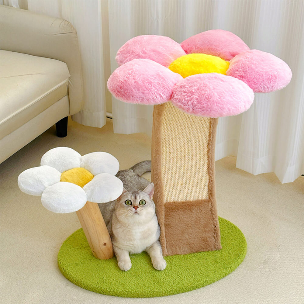 Soft Flower-Shaped Sisal Scratching Post Climbing Tower Cat Tree