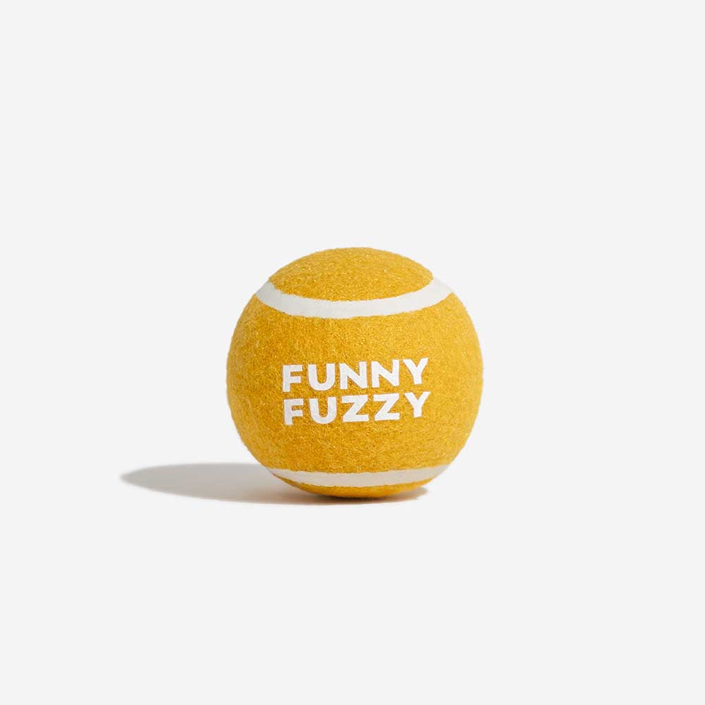 FUNNYFUZZY Tennis Ball Dog Toy - Squeaky & Bounce