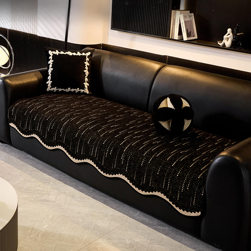 Cubierta de sofá con forma ondulada de modernas de Chenille