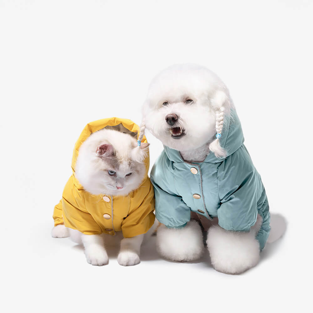 Manteau à capuche imperméable ultra chaud à quatre pattes pour chien