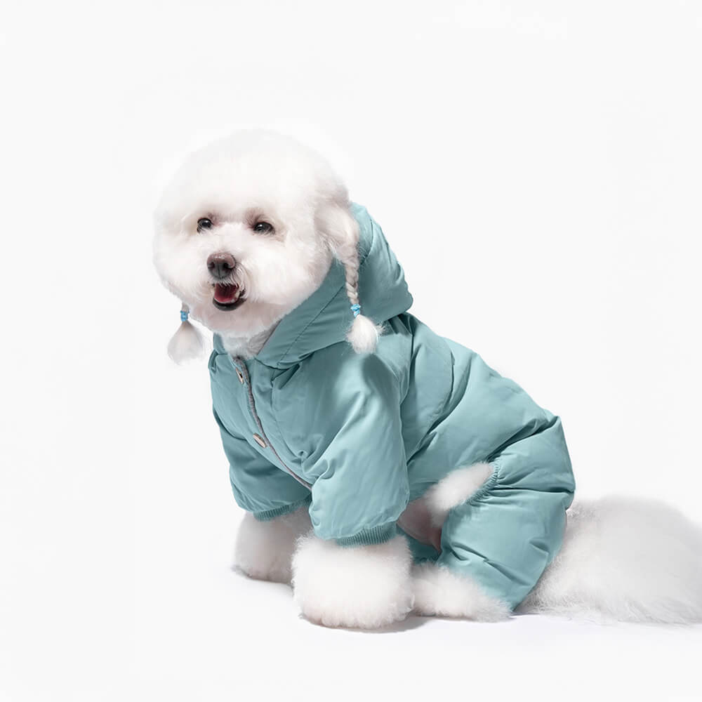 Ultra-Warm Four-Legged Down Waterproof Dog Hooded Coat