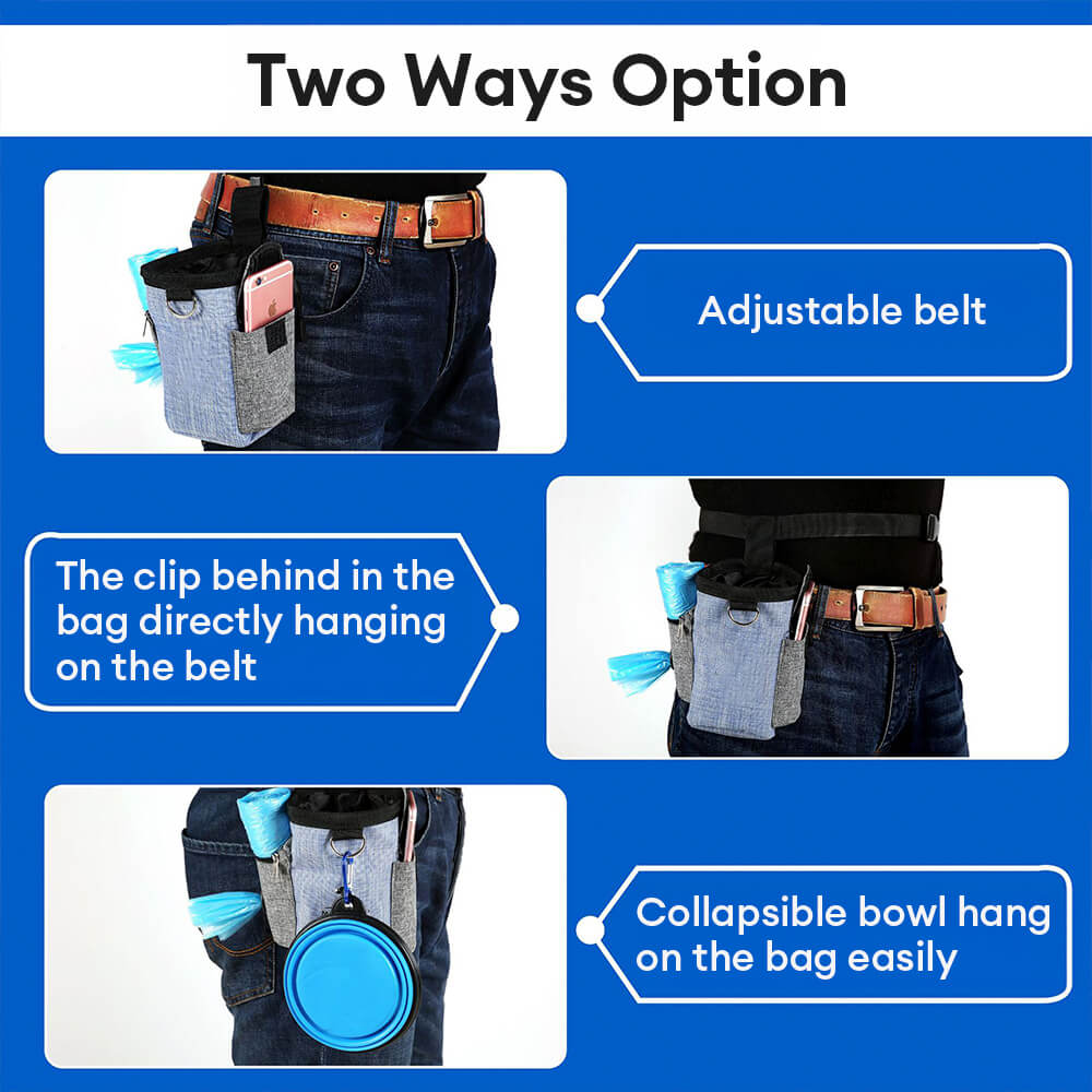 Waterproof Multifunctional Dog Walking Waist Bag With Storage