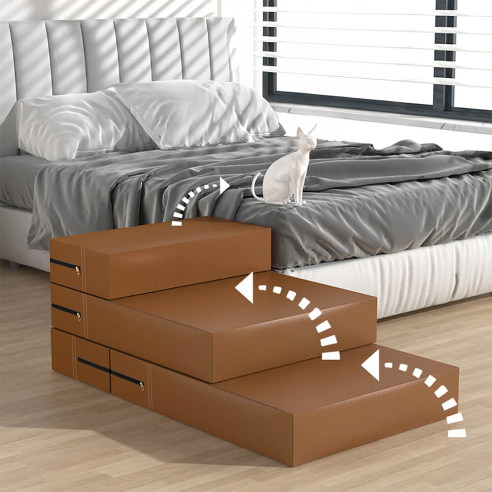 Escaleras de mascotas de nivel múltiple de cuero de PU lavable por el agua