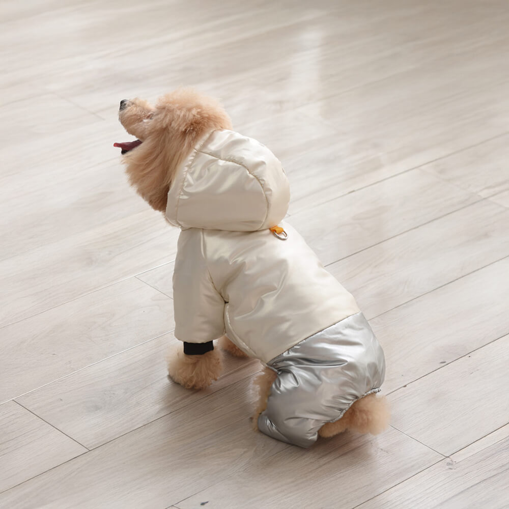 Waterproof Windproof Warm Dog Hooded Coat with Snap Closure