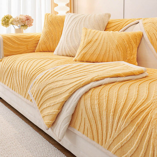 Cubierta de sofá sin deslizamiento con textura con textura de ondas