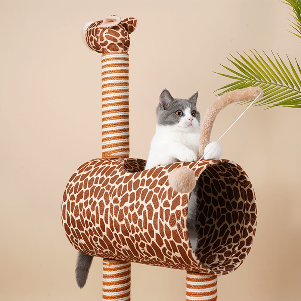 Whimsical Unicorn Multi-Functional Cat House and Scratching Tower Cat Tree