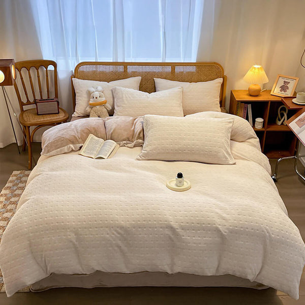 Textura tejida ultra suave terciopelo set de cama tibio