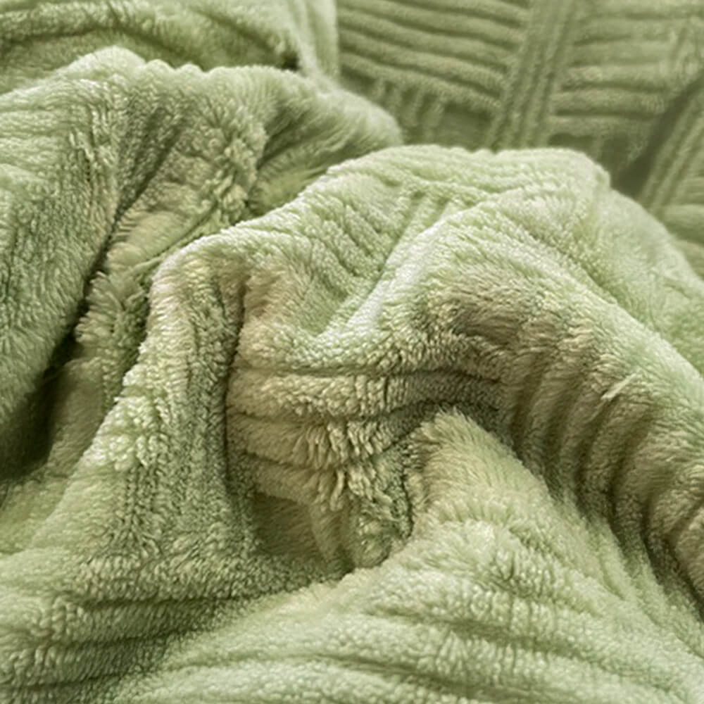 Ensemble de draps chauds en velours de lait ultra-doux à texture tissée