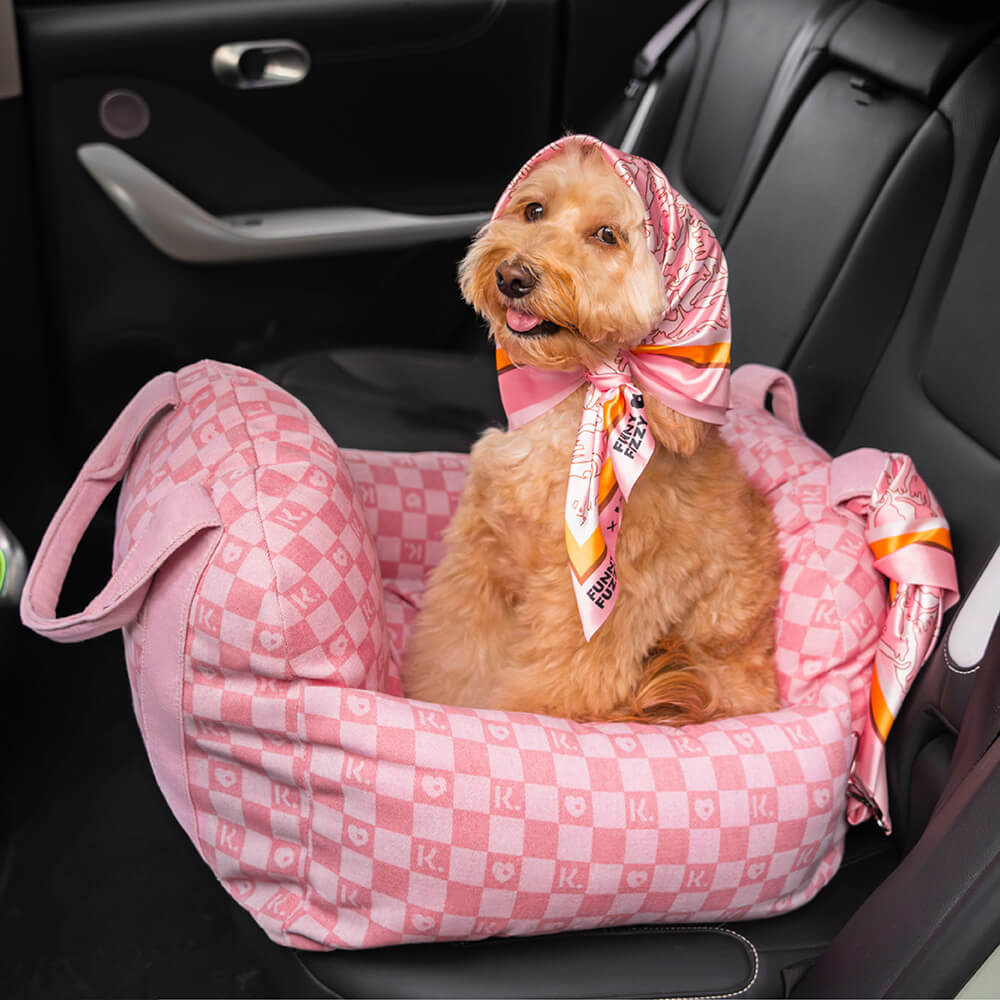 FUNNYFUZZY X Klarna Travel Safety Cama grande para asiento de coche para perros