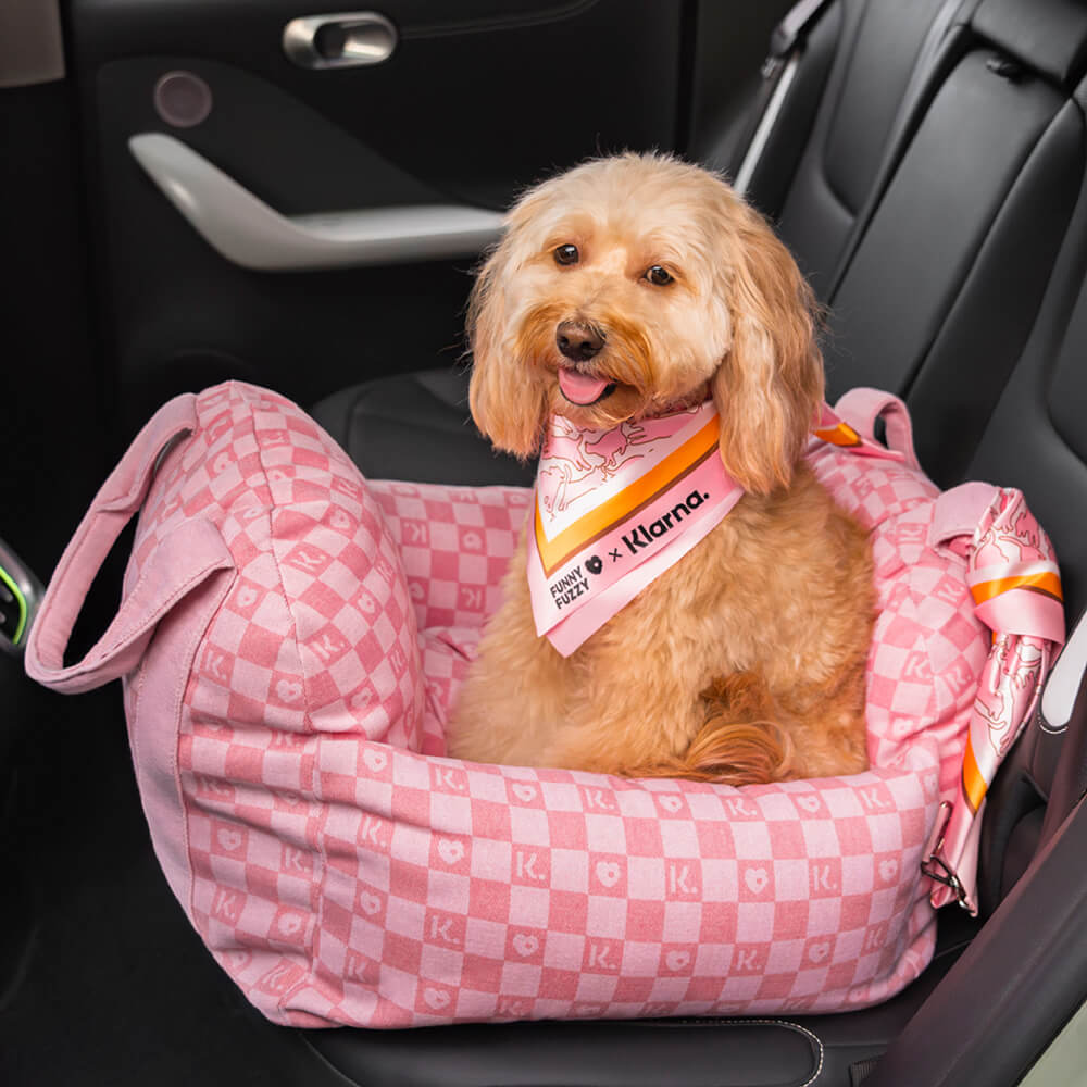 FUNNYFUZZY X Klarna Travel Safety Cama grande para asiento de coche para perros