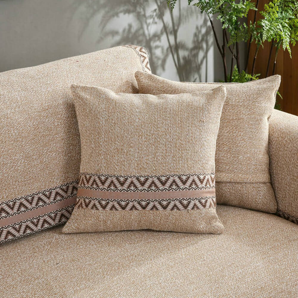 Boho Style Cotton Linen Textured Sofa Couch Cover