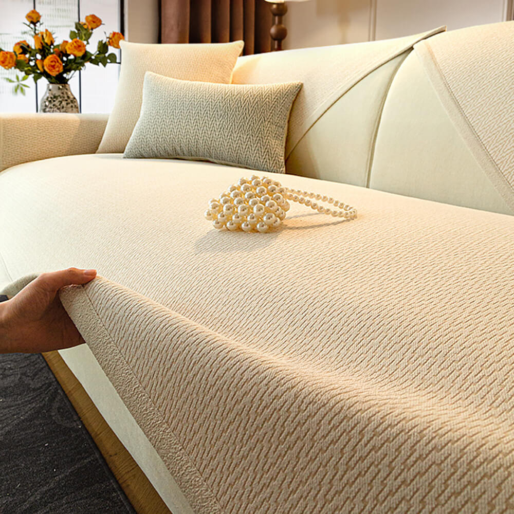 Tela anti-deslizamiento minimalista de Chenille con cubierta de sofá de diseño resistente a los rasguños de gato