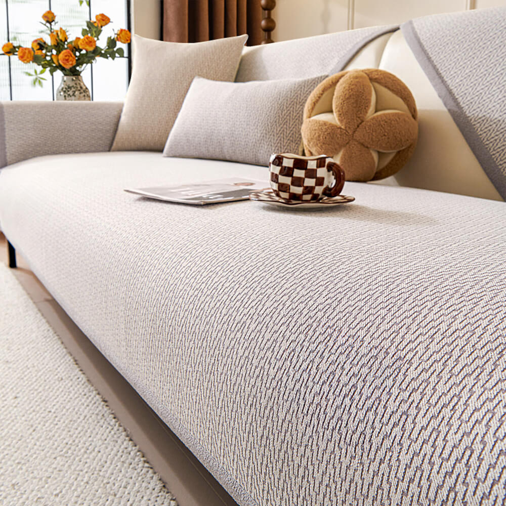 Tela anti-deslizamiento minimalista de Chenille con cubierta de sofá de diseño resistente a los rasguños de gato