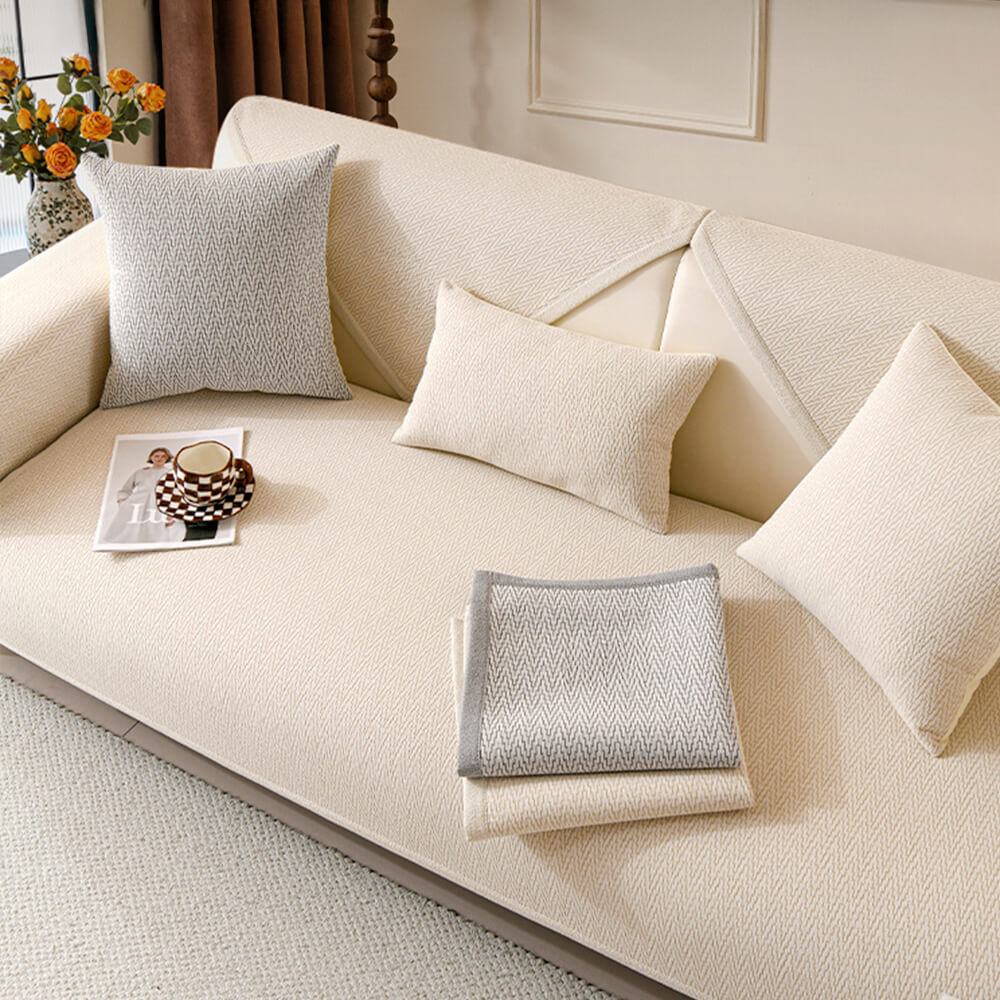 Tela anti-deslizamiento minimalista de Chenille con cubierta de sofá de diseño resistente a los rasguños de gato