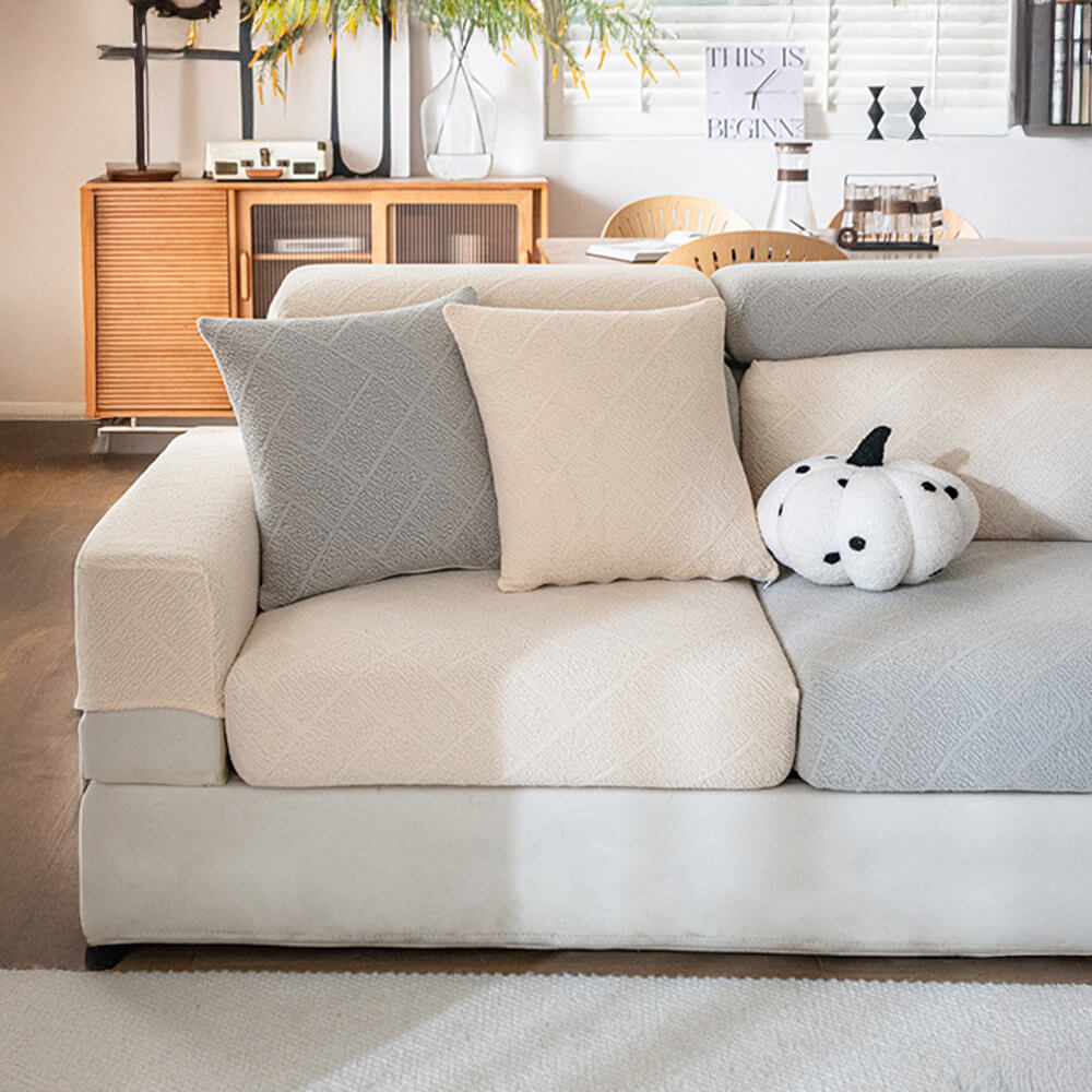 Diamond Jacquard Plush cubierta del sofá de cubierta completa