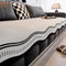 Non-Slip Herringbone Chenille Couch Cover with Wavy Edges