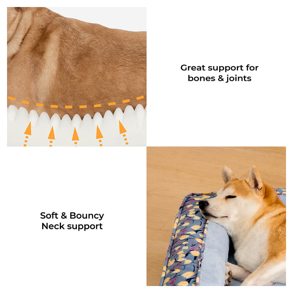Sofá cama ortopédico para perros con soporte completo de terciopelo romántico para jardín