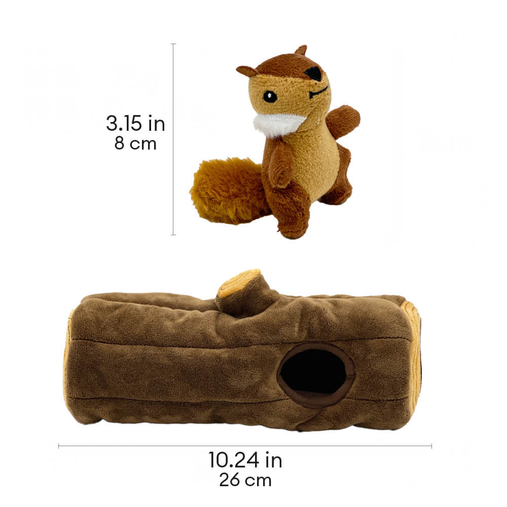 Interactive Squirrel Hide-and-Seek Dog Toy with Tree Trunk