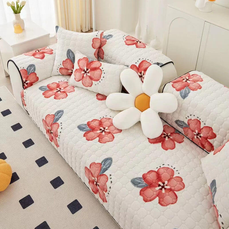 Flower Series Protective Couch Cover Premium Quality Multiple Materials