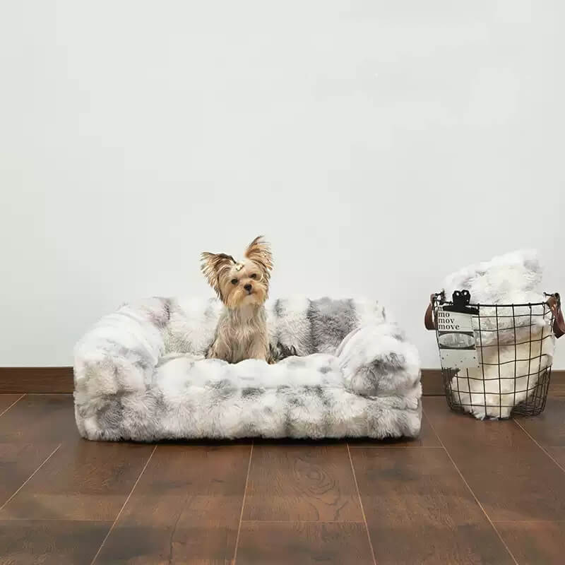 Fluffy Plush Thickened Cozy Pet Calming Bed Dog Cat Sofa Bed