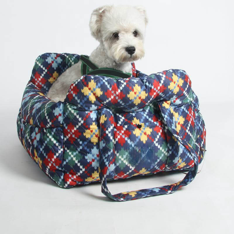 Reisesicherheitspolster Vintage Denim Patchwork Hundeautositzbett