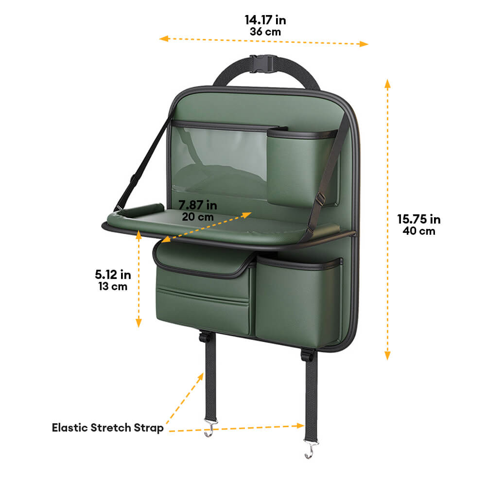 Car Backseat Foldable Organizer with Tray Table