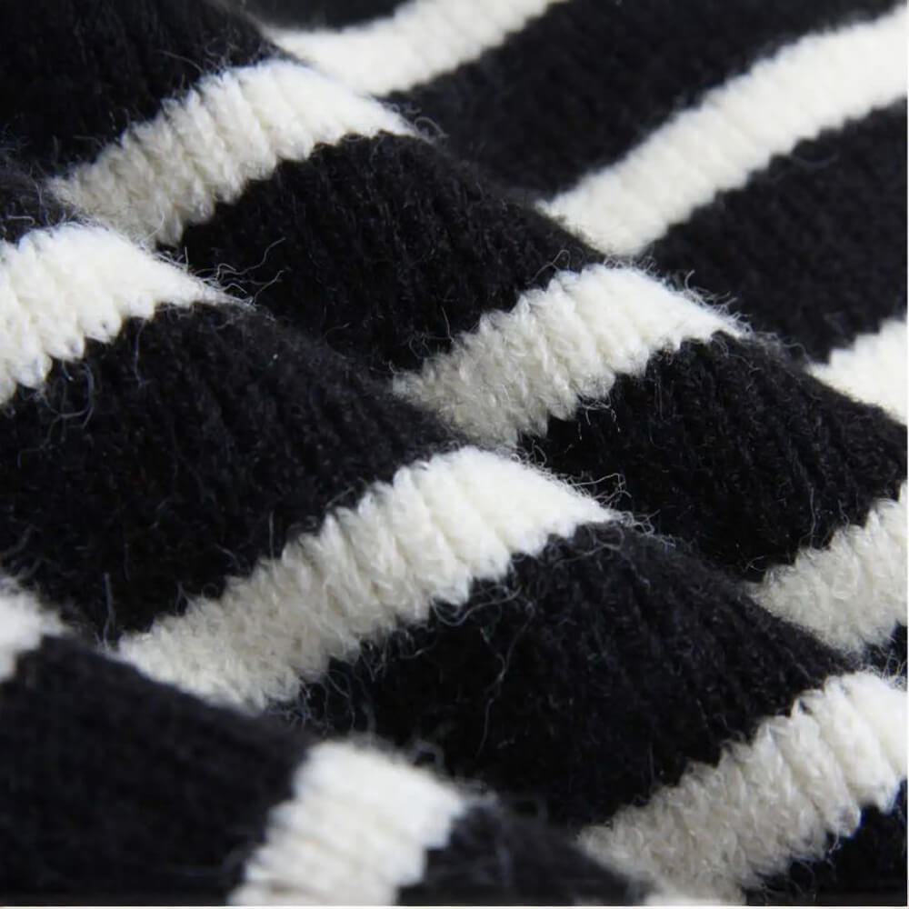 Casual Folded Collar Striped Soft Warm Stretchable Knit Dog Sweater