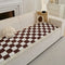 Checkered Velvet Sofa Pad Anti-Slip Quilted Couch Cover