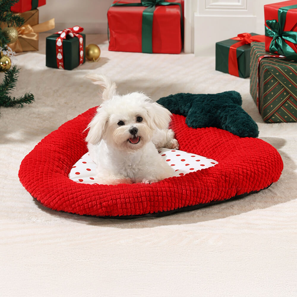 Christmas Bow Wreath Cozy Decor Support Pillow Dog & Cat Bed